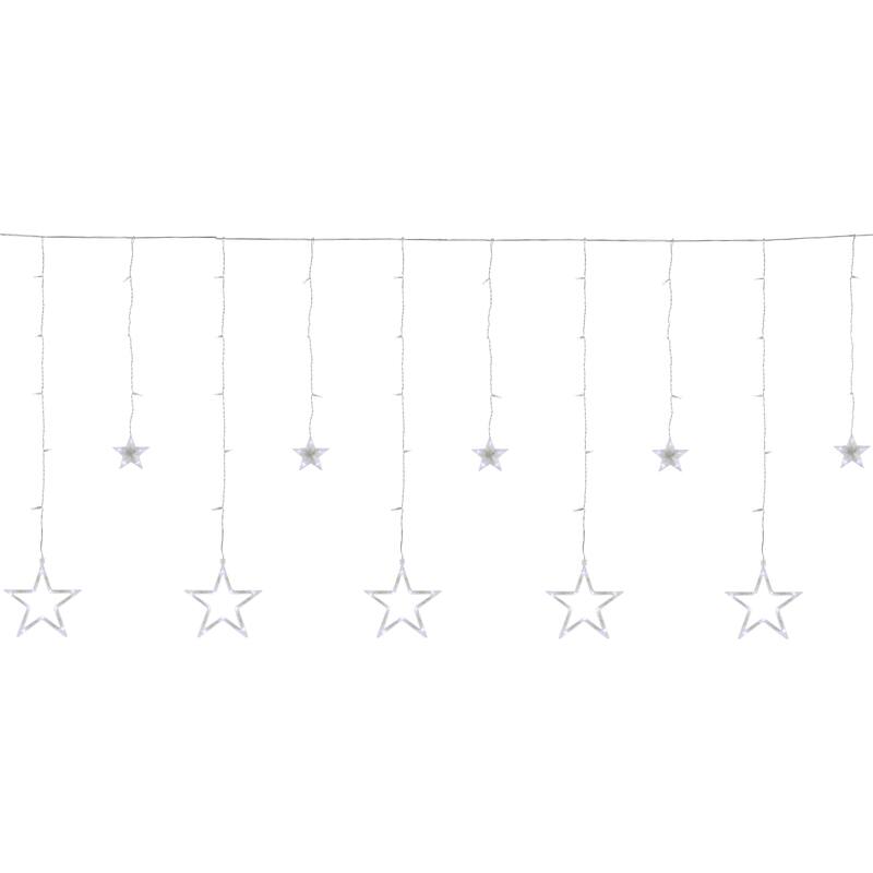 Christmas Stars Icicle Lights - 8.25' - Pure White LED Lights - Clear Wire - 12ct