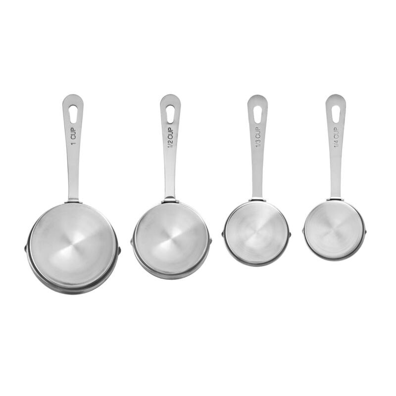 Amco Stainless Steel Measuring Cups - 1, 1/2, 1/3, 1/4 Cup
