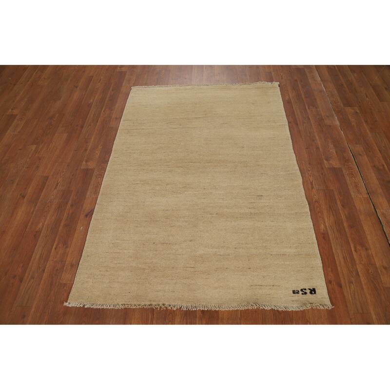 Gabbeh Oriental Foyer Rug Hand-Knotted Contemporary Wool Carpet - 3'4"x 4'10"