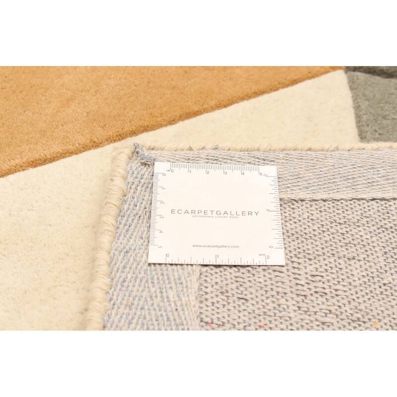 ECARPETGALLERY Hand Tufted Timeless Olive Wool Rug - 5'2 x 7'9