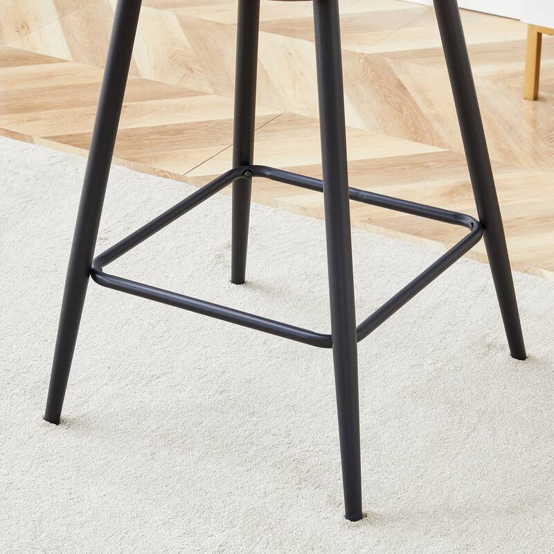 Industrial Bar Height Stools with Back, Counter Height Bar Chairs, with Metal Legs & Soft Backrest Easy to Assemble
