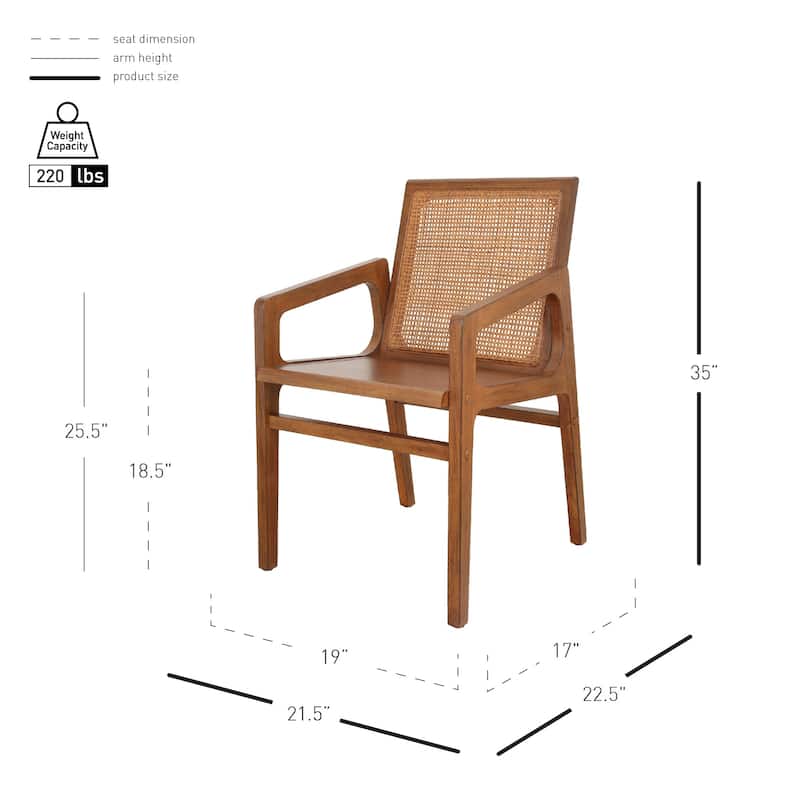 NPD Furniture Davina Teak Dining Side Arm Chair