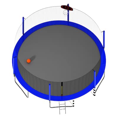 16FT Trampoline with Basketball Hoop pump and Ladder(Inner Safety Enclosure) with soccer goal
