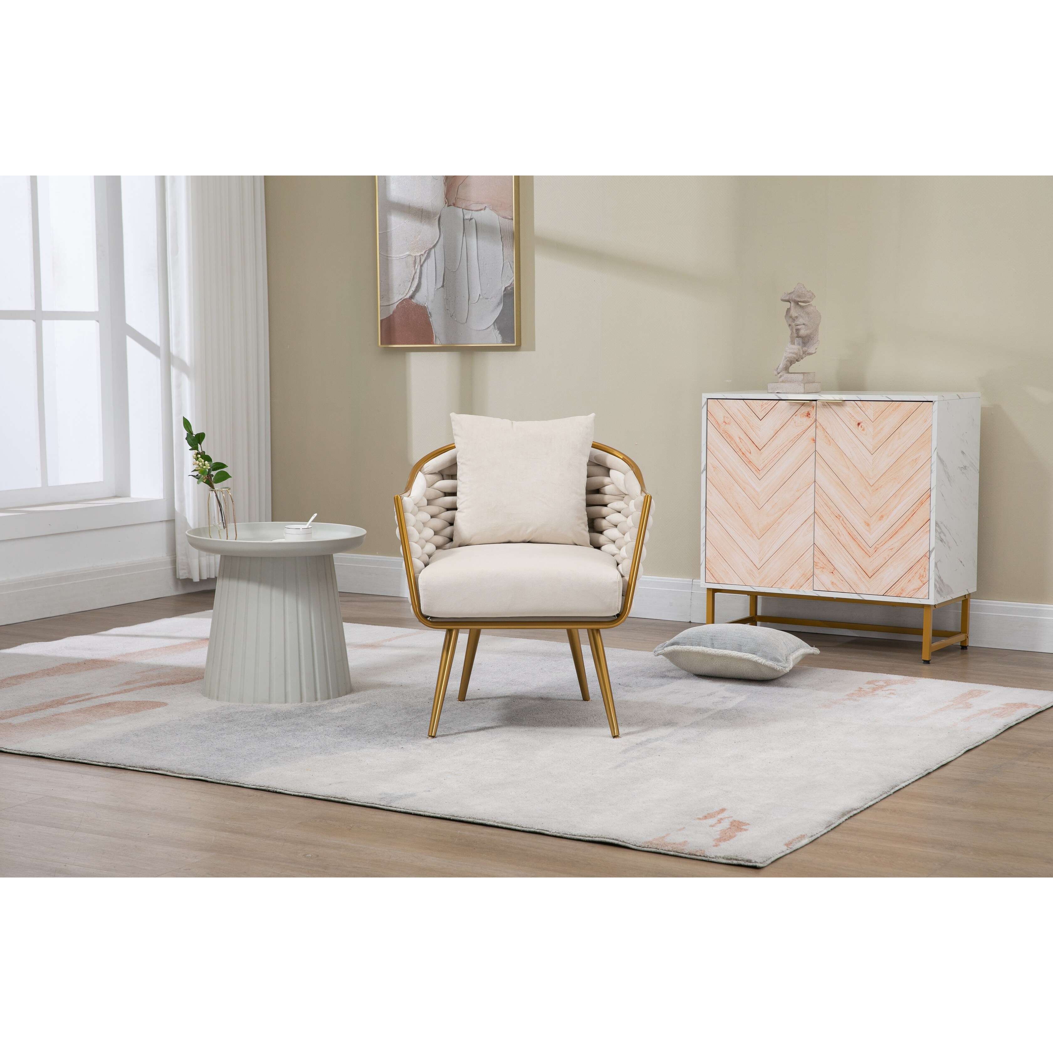 Modern Velvet Accent Chair Tufted Chair Single Leisure Chairs with