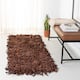 SAFAVIEH Handmade Leather Shag Carlijn Modern Decorative Rug - 2'3" x 6' Runner - Saddle