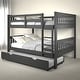 preview thumbnail 5 of 4, Full over Full Mission Dark Grey Bunk Bed Twin Trundle