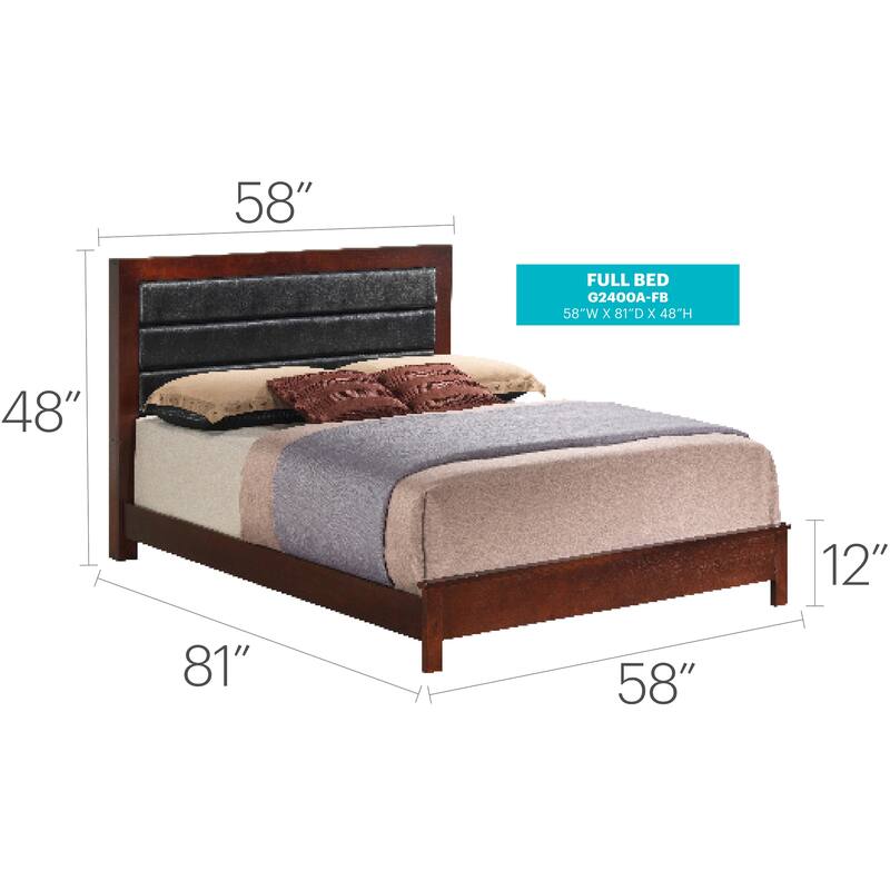 Elegant Full Bed in Cherry Finish with Transitional Style