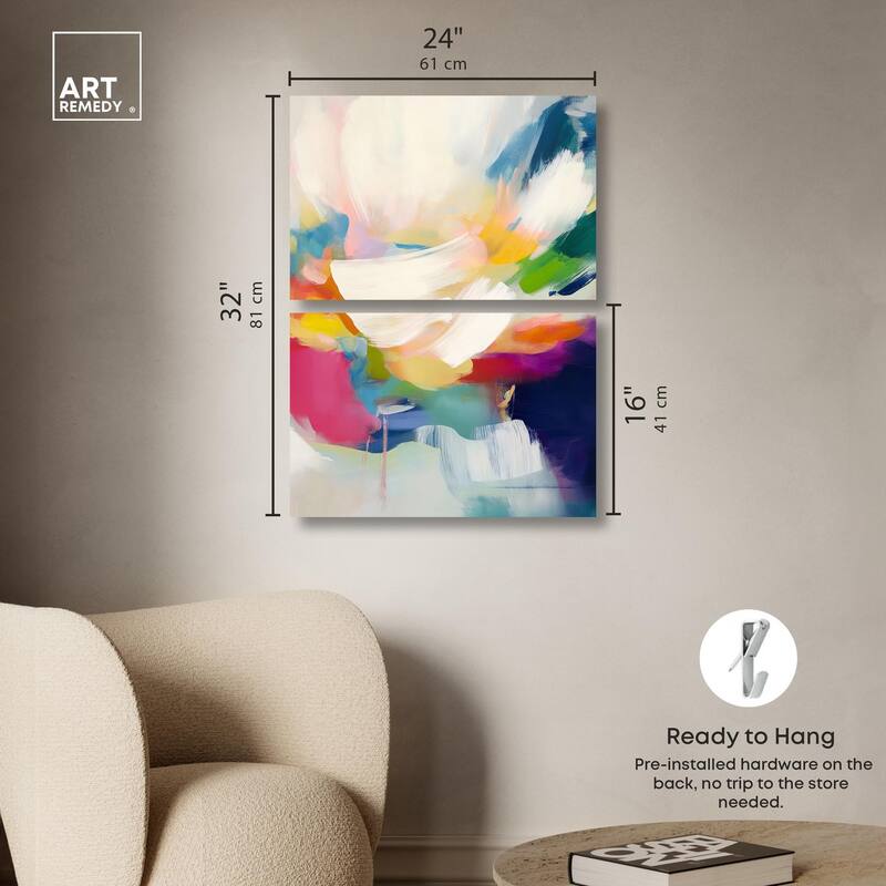 Riot of Color I Canvas Set of 2 by Art Remedy, Gallery Wrapped