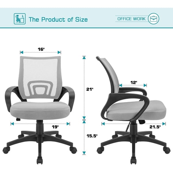 dimension image slide 4 of 5, Homall Office Chair Mesh Desk Chair Computer Chair with Armrest