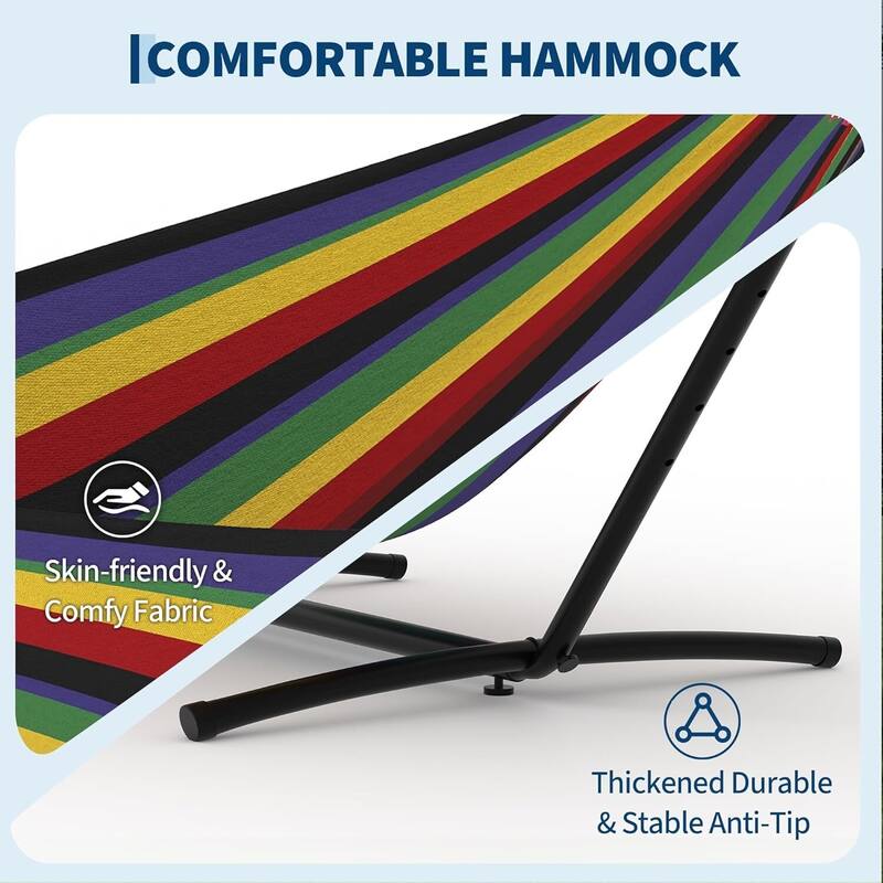 Portable Double Hammocks with Carrying Bag for Outside, 450 lbs Capacity