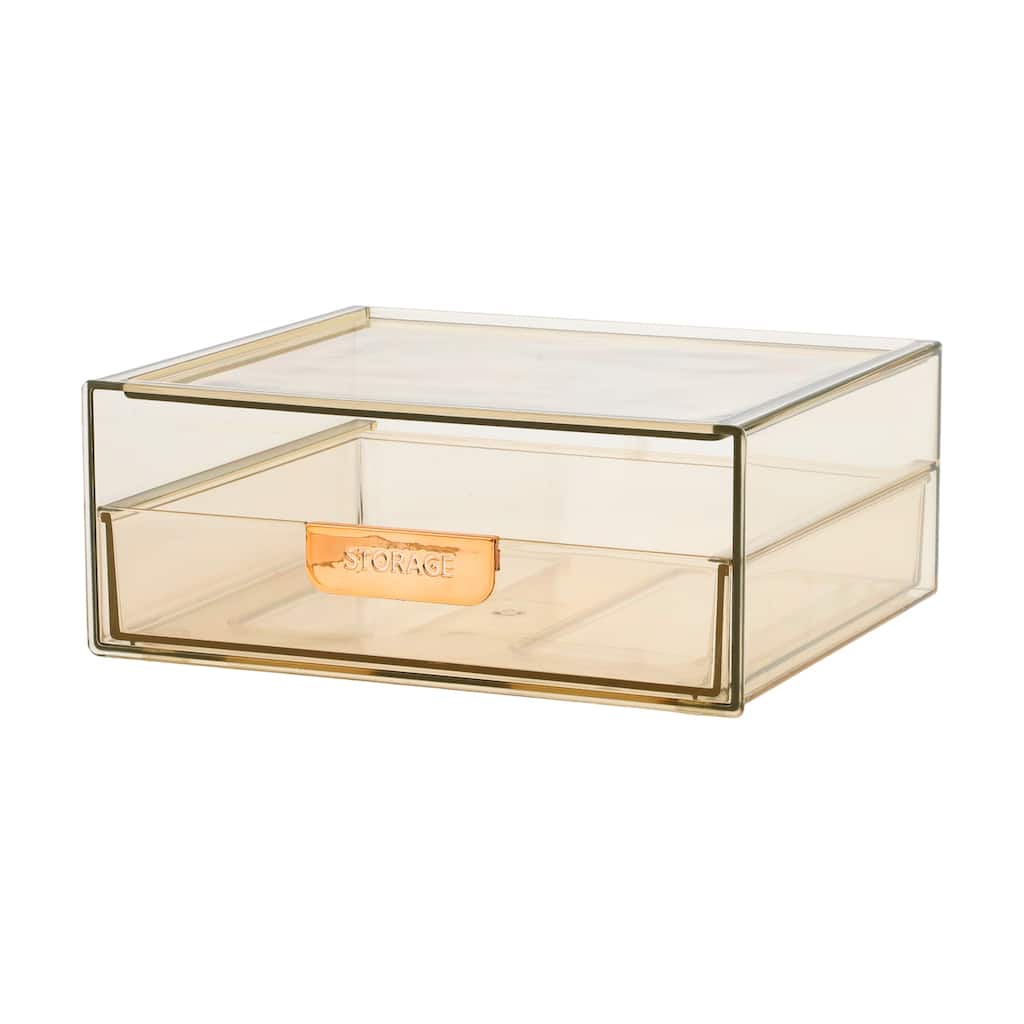 Makeup Organizer Dust-proof Makeup Organizer for Vanity Holder for Jewelry Brown - 8.07"x6.69"x3.35"