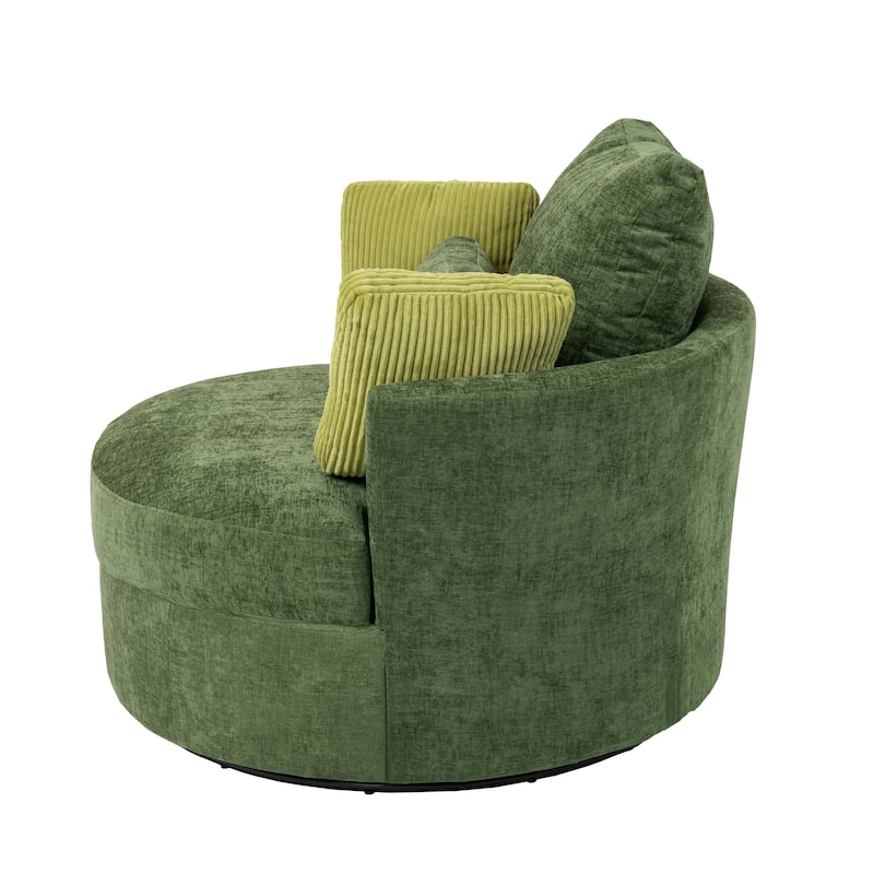 Modern Swivel Chair with Pillows for living room