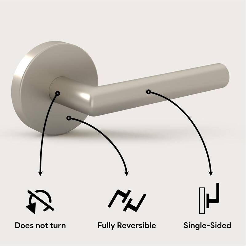 Mega Handles RONN Dummy Flat Door Lever, Non-Turning Reversible Door Handle for Closet, French, Pantry Doors, Easy Installation