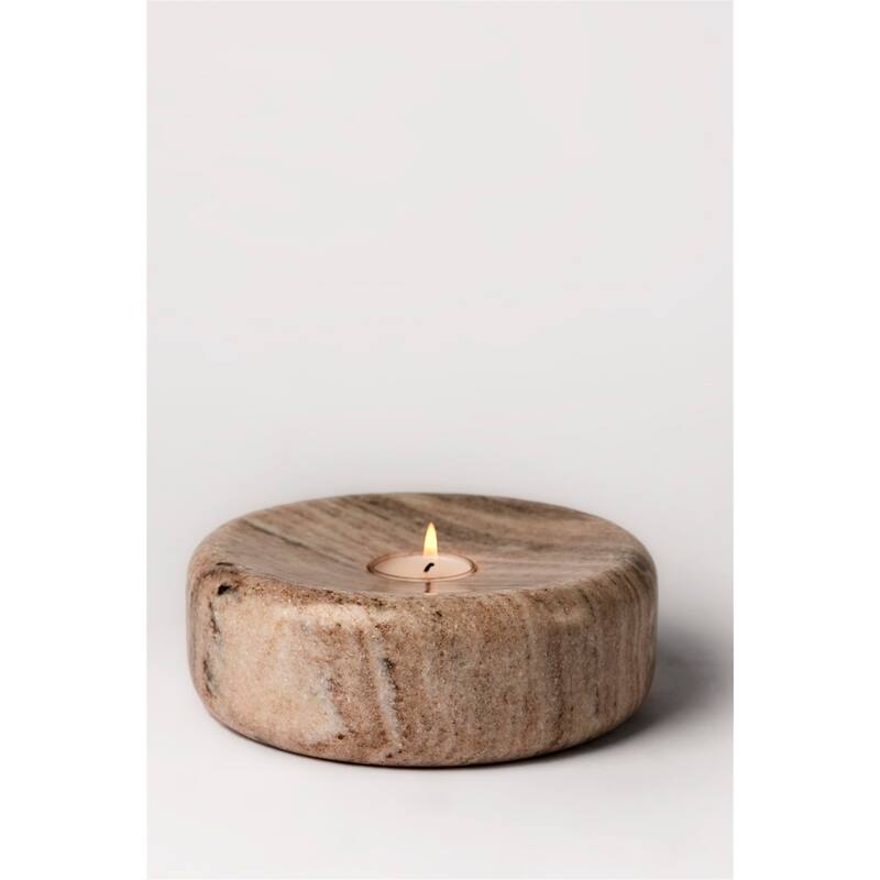 Lg. Brown Galaxy Marble T-Lite Holder 7" -ST - Brown