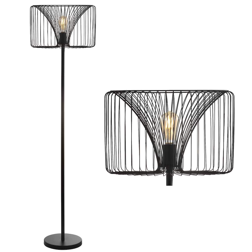 Tribeca 61" Metal LED Floor Lamp, Black by JONATHAN Y - 61" H x 16" W x 16" D