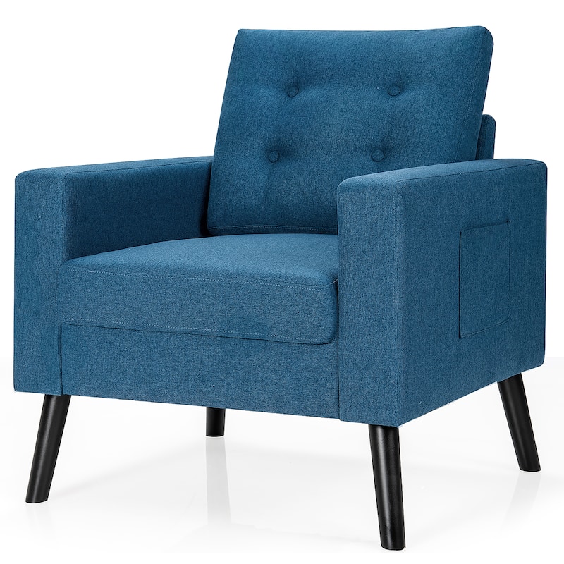 Costway Modern Tufted Accent Chair Fabric Armchair Single Sofa w/