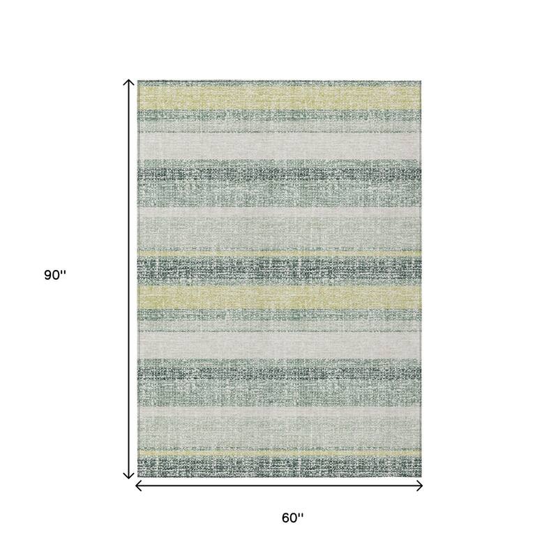 HomeRoots Striped Transitional Rectangle Outdoor Rug