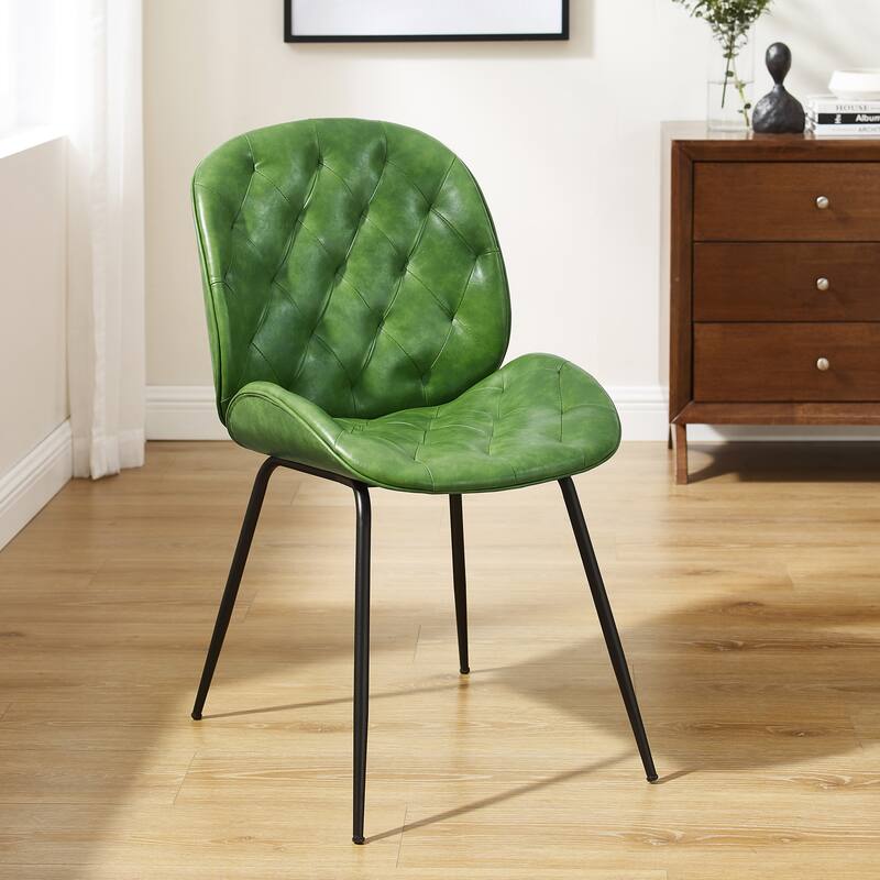 Art Leon Mid-Century Tufted Style Dining Chair in Beetle Shape Design