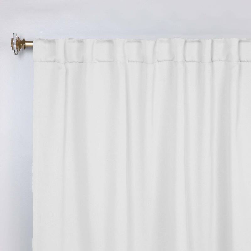 Superior Solid Machine Washable Room Darkening Curtains with Back Tabs, Set of 2