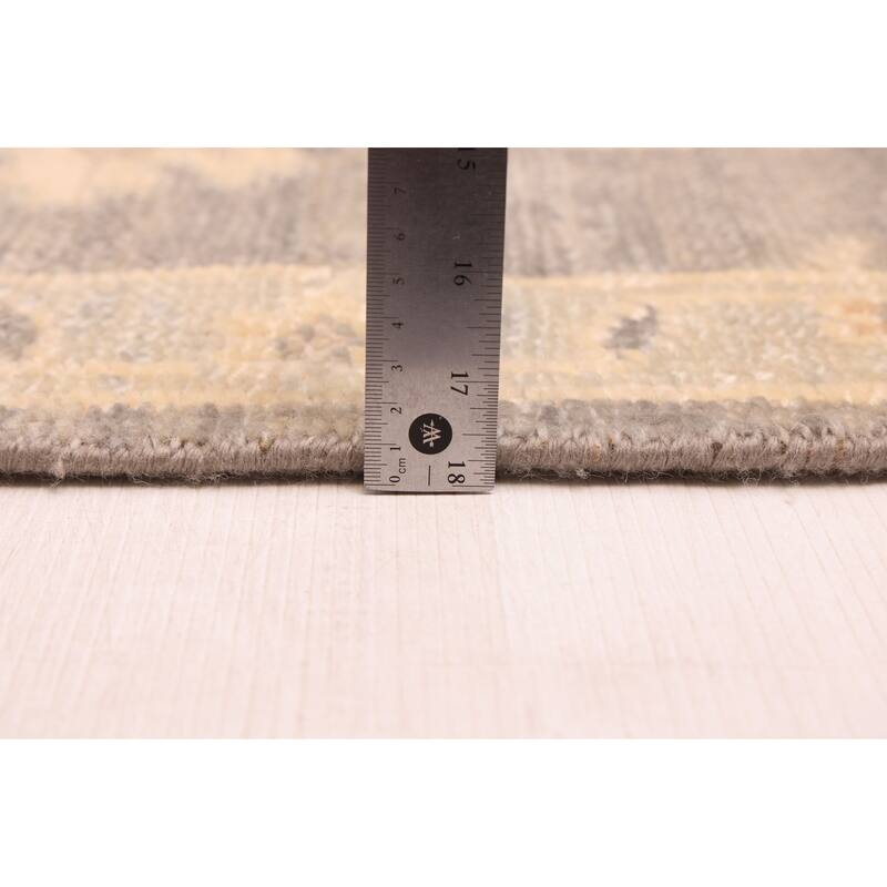 ECARPETGALLERY Hand-knotted Kavya Oushak Dark Grey Wool Rug - 8'10 x 11'11