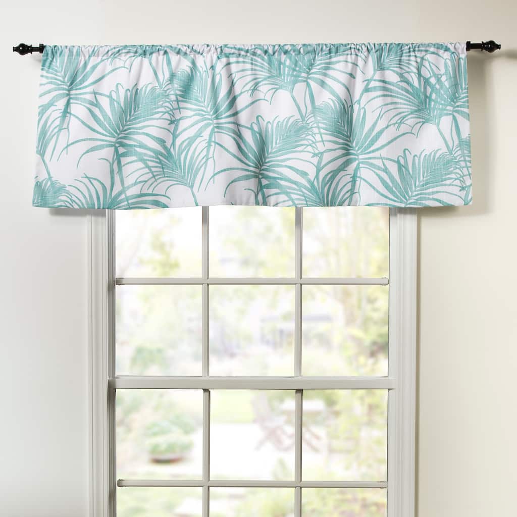 Trinidad tropical leaves tailored valance