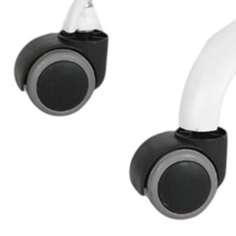 Gray and White Adjustable Height Swivel Rolling Office Chair