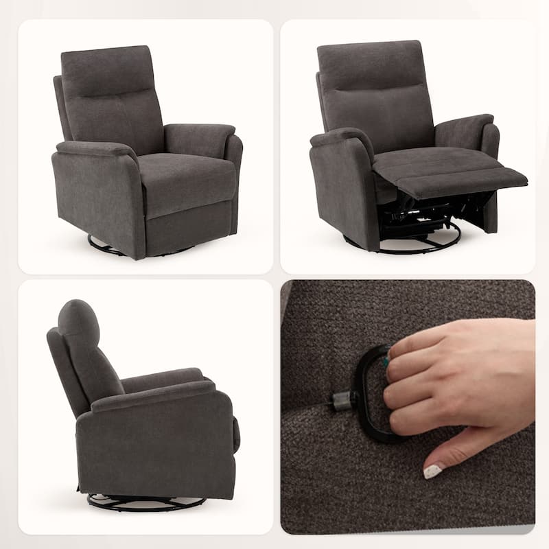 Fabric Recliner Sofa Chair Swivel Rocking Footrest-Single Seat for Living Room