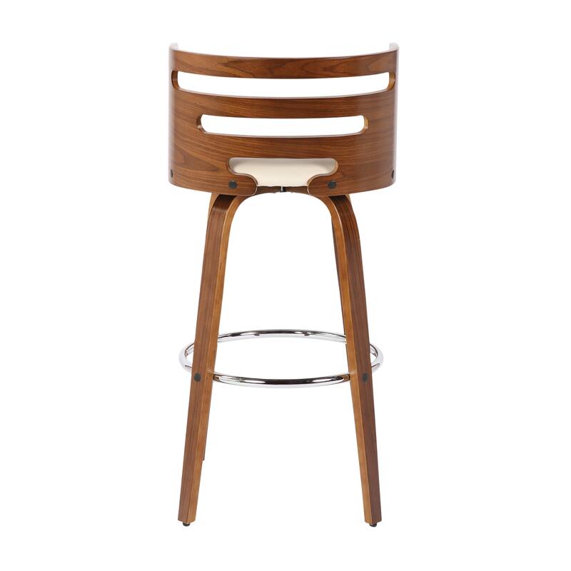 Carson Carrington Cranagh 30" Fixed-Height Bar Stool with Bent Wood Legs & Round Footrest (Set of 2)