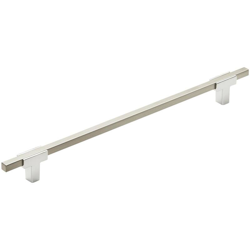 Amerock Urbanite 10-1/16 Inch Center to Center Bar Cabinet Pull - Polished Chrome / Satin Nickel