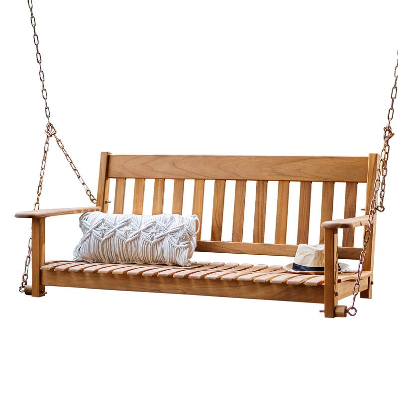Cambridge Casual Alston Traditional Mahogany Wood Porch Swing