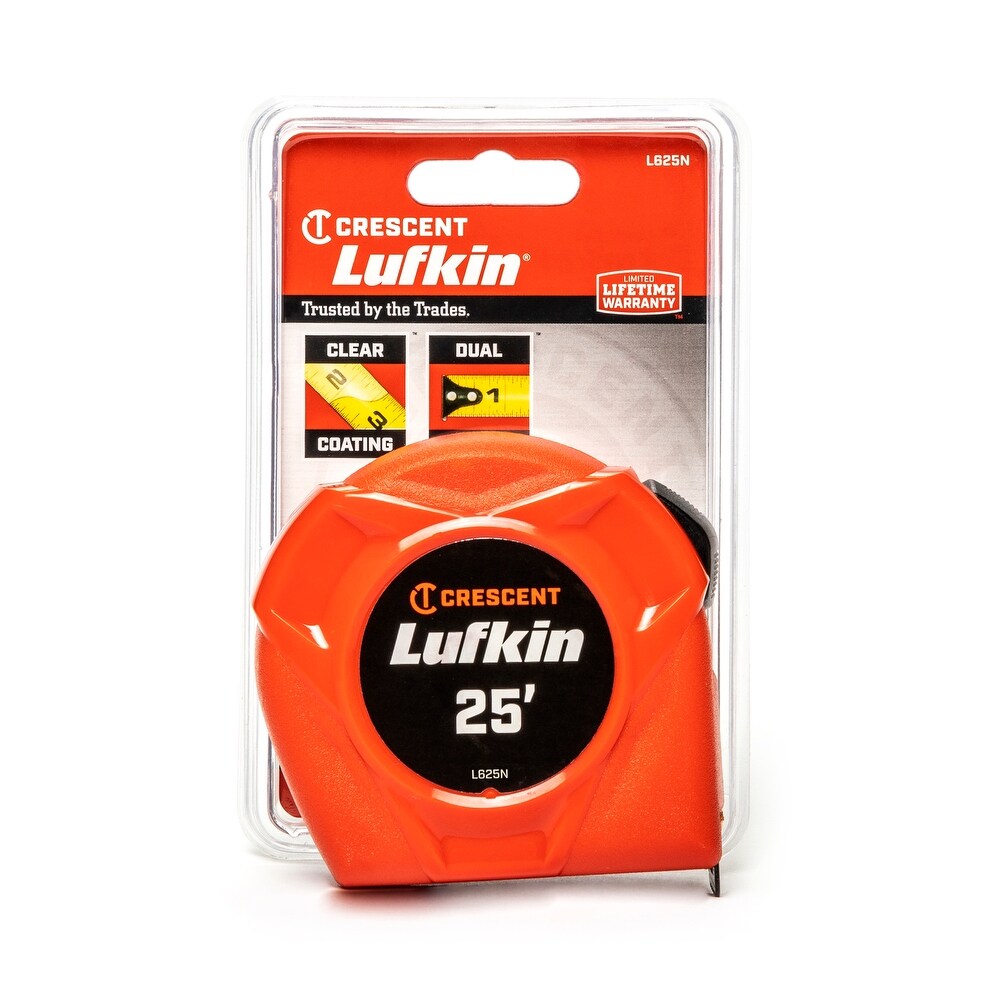 Lufkin 25' Engineer's Hi-Viz Orange Tape Measure (Inches/Ft/10ths/100ths)