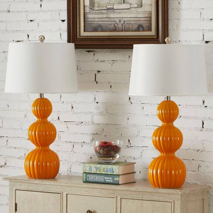 28" Ceramic Table Lamp Set (Set of 2)