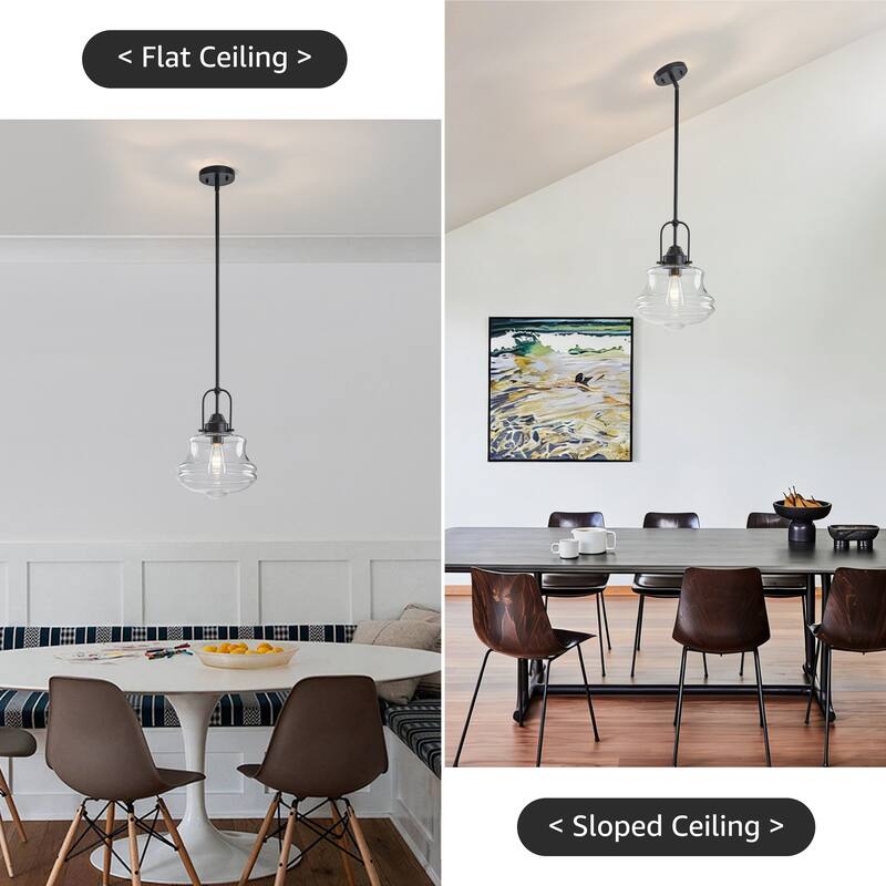 Starsky 1-Light Farmhouse Schoolhouse Single Pendant