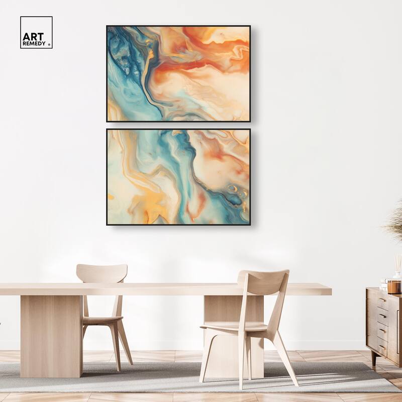 Marbled Sunrise II Canvas Set of 2 by Art Remedy