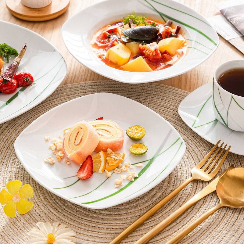 VEWEET Aviva Porcelain Dinnerware Set (Service for 6)