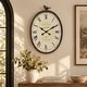 preview thumbnail 1 of 8, Metal Wall Clock with Bird Antique Bronze
