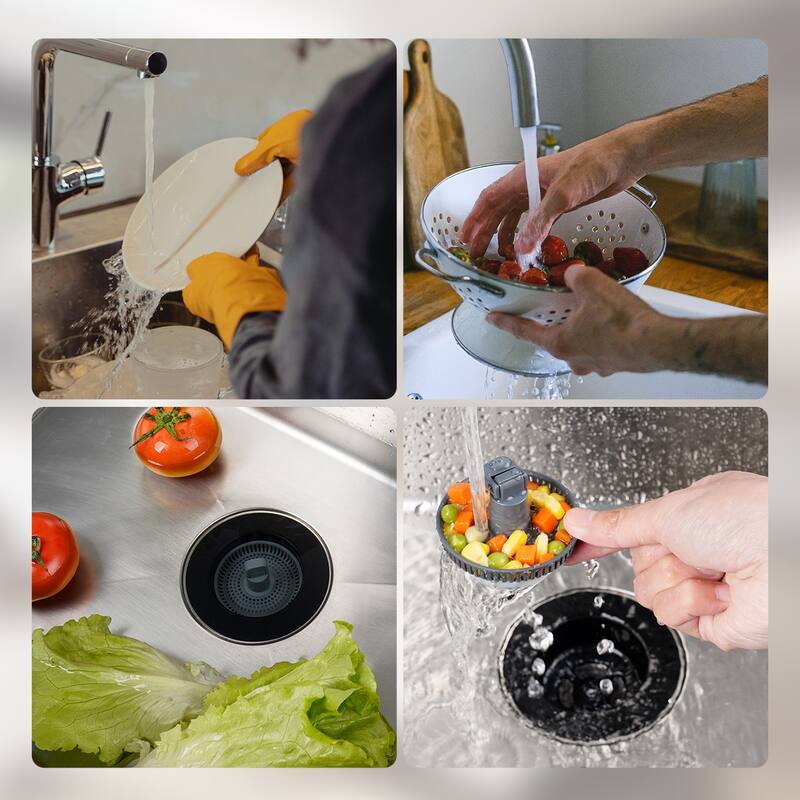 3-in-1 Kitchen Sink Strainer and Stopper Combo for Standard 3-1/2" Drain
