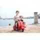 preview thumbnail 9 of 13, Retro Style Kids Electric Motorcycle with Dual Seats LED Lights and Anti Rollover Frame for Outdoor Play and Gifting
