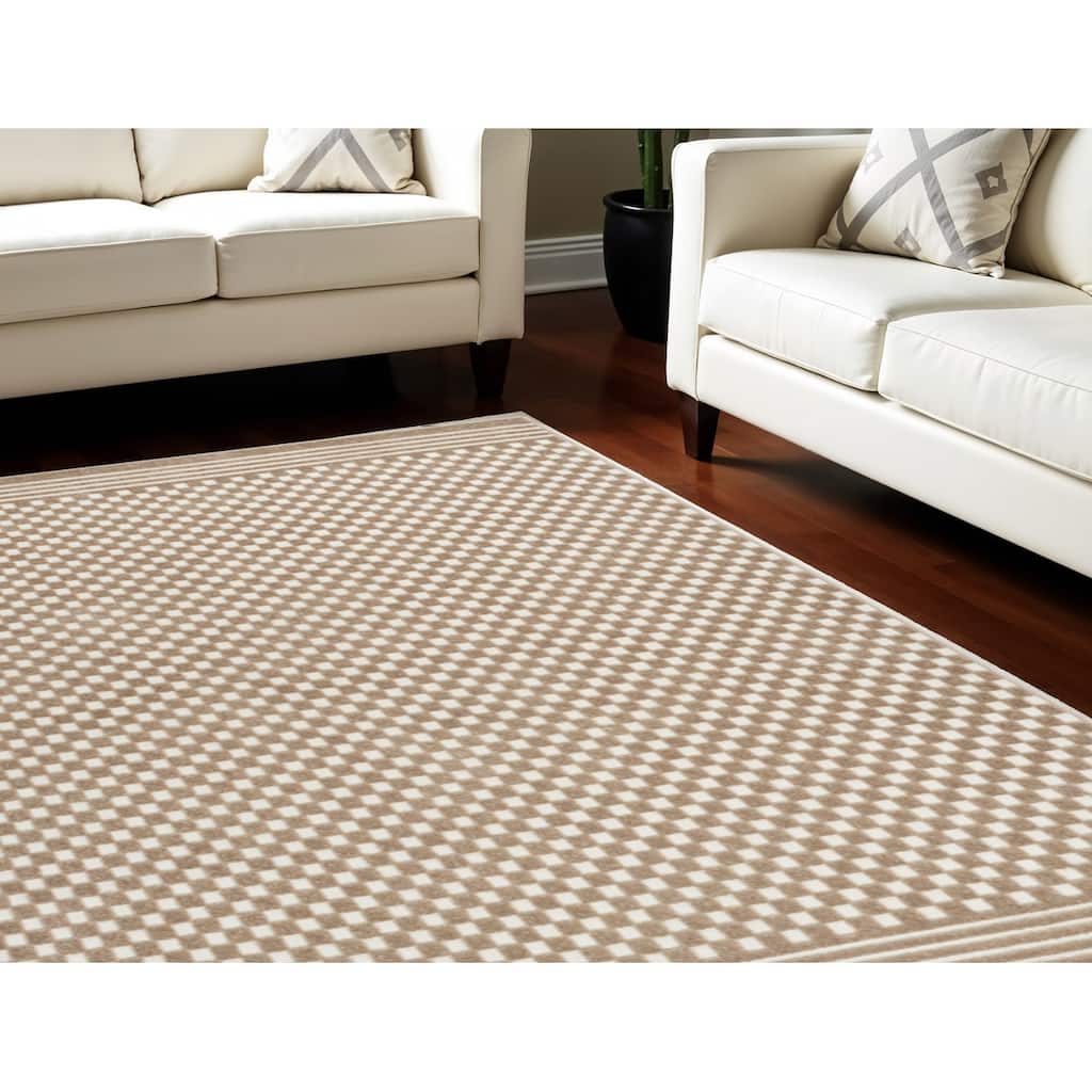Bede Geometric Modern Woven Low Pile Area Rug By HomeRoots - 110' X '79' X '0.25