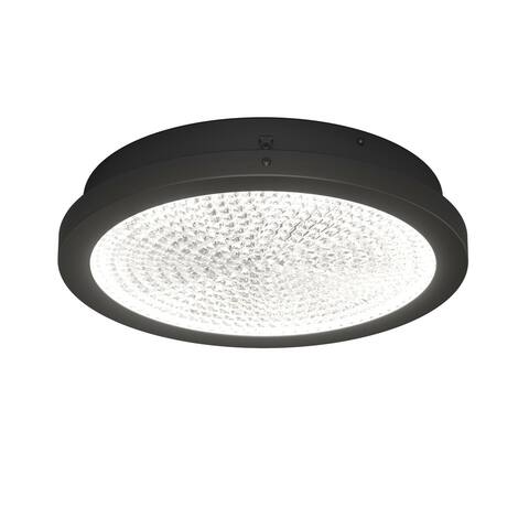 Artika Glam Black LED Integrated Flush Mount Ceiling Light, Black