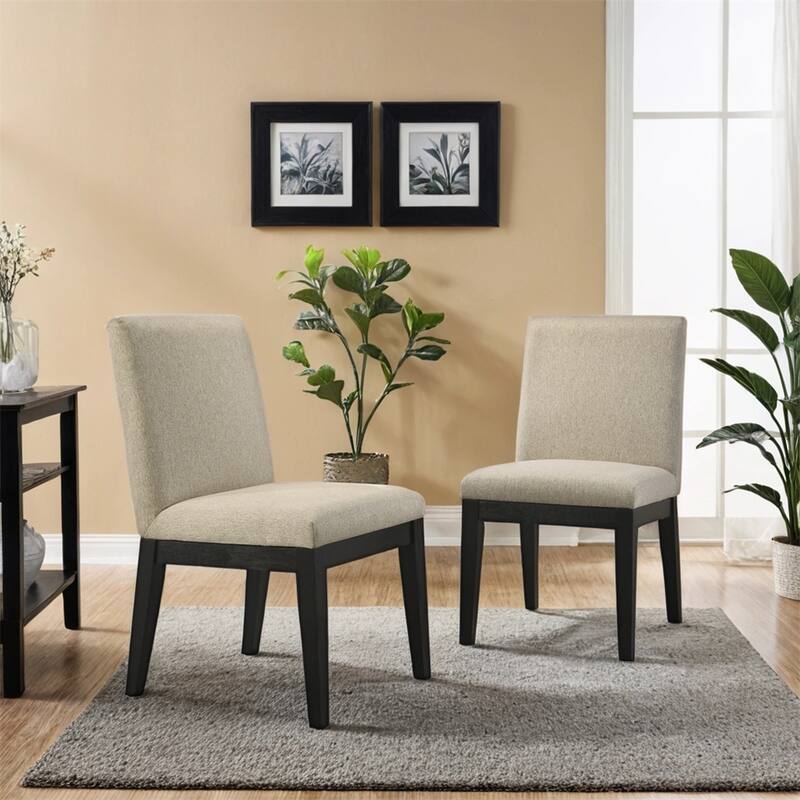 Contemporary Solid Wood Dining Chairs,Set of 2