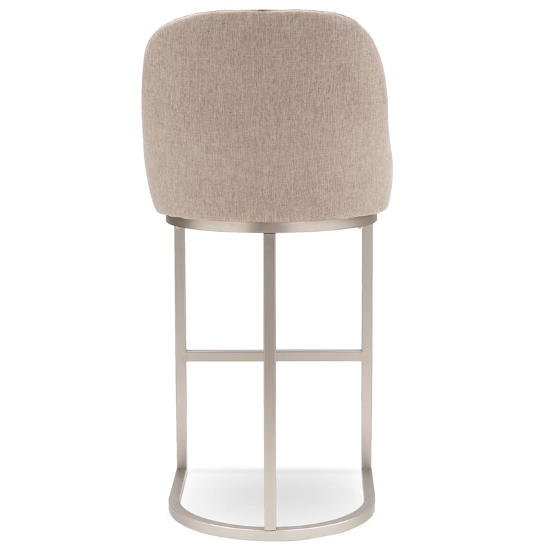 Leick Home 10133PW/OL Barrelback Bar Stool with Metal Base Set of 2