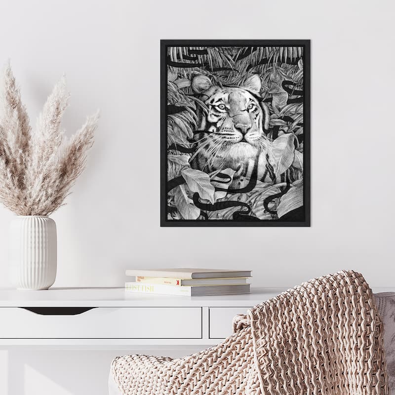 God Is a Weaver Original Tiger by Ec Mazur Framed Canvas Wall Art
