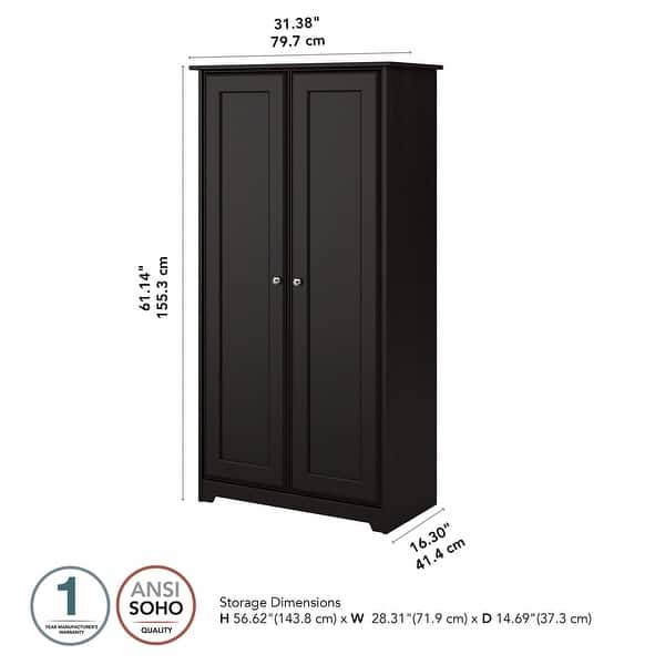 Cabot Espresso Oak Tall Storage with Doors 31.38"L x 16.30"W