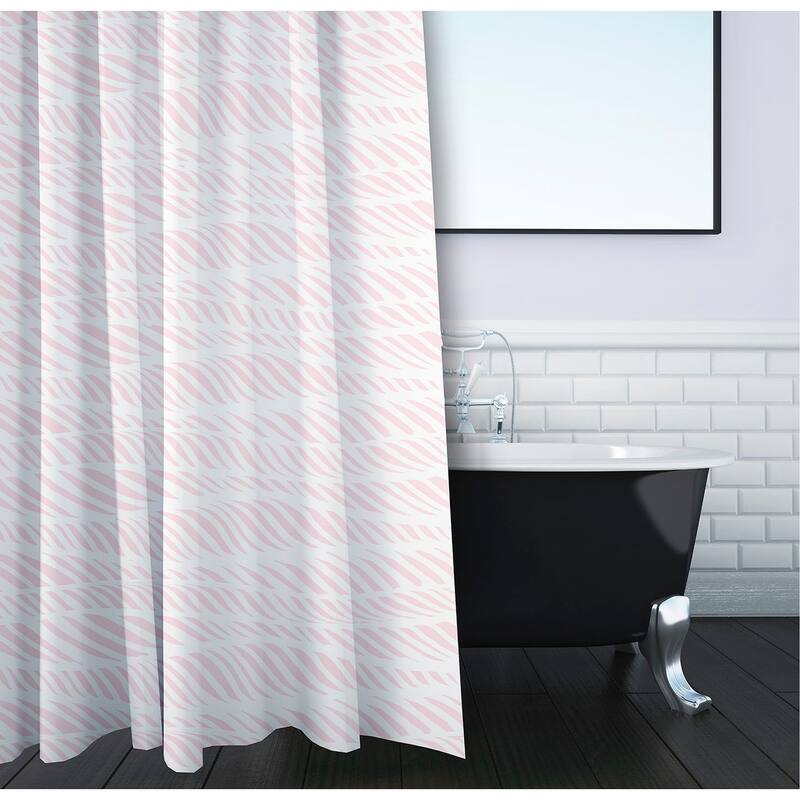 Rolling Waves Geometric Print Shower Curtain