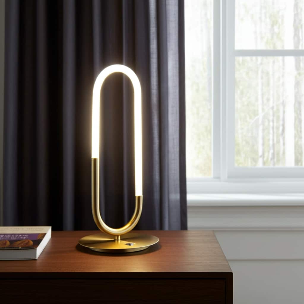 HomeRoots 19" Gold Acrylic And Metal Mod Paper Clip LED Table Lamp - 8' X '19' X '8