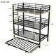 preview thumbnail 2 of 14, Metal Twin Size Triple Bunk Bed with Trundle for Space Saving