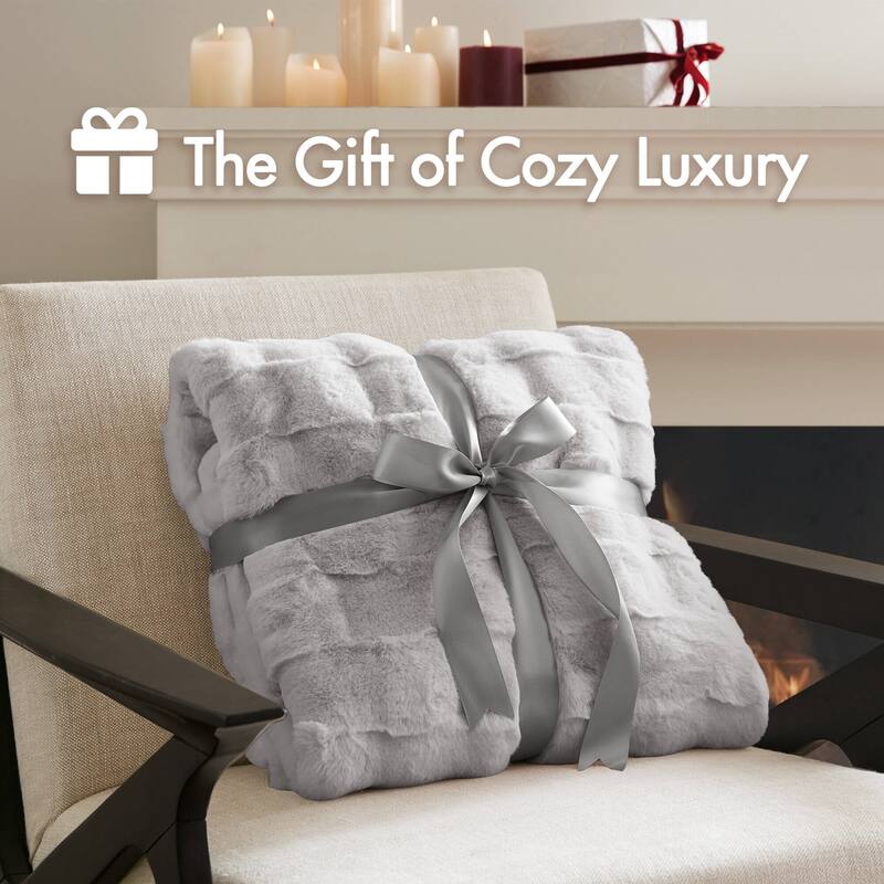 Madison Park Camille Faux Fur Throw