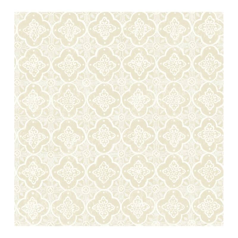 Seville Wheat Geometric Tile Wallpaper - 20.5 x 396 x 0.025