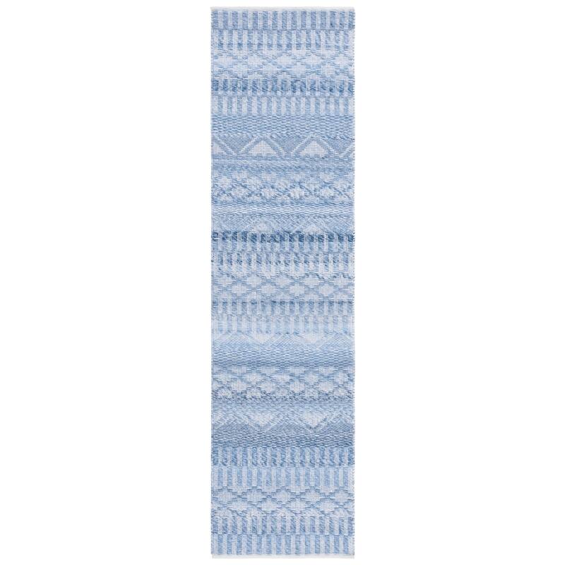 SAFAVIEH Handmade Natura Janulia Rug - 2'3" x 9' Runner - Blue/Grey